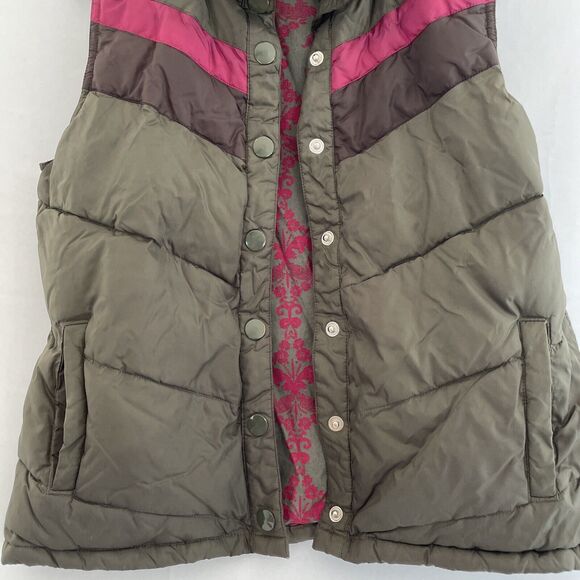 OLD NAVY‎ Retro Gorpcore Y2K Puffer  Vest Army Green Brown Pink Outdoor Large - Picture 4 of 12